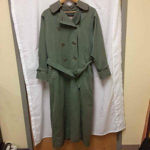 Burberrys Women Trench Coat Green Double Breast XL
